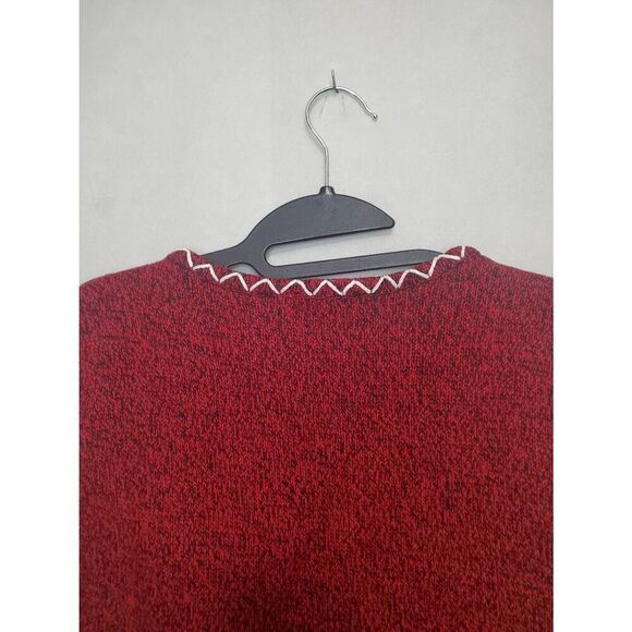 Grandmacore Christmas Winter Full Zip Snowflake Embroidered Ugly Sweater Vest - Picture 6 of 7